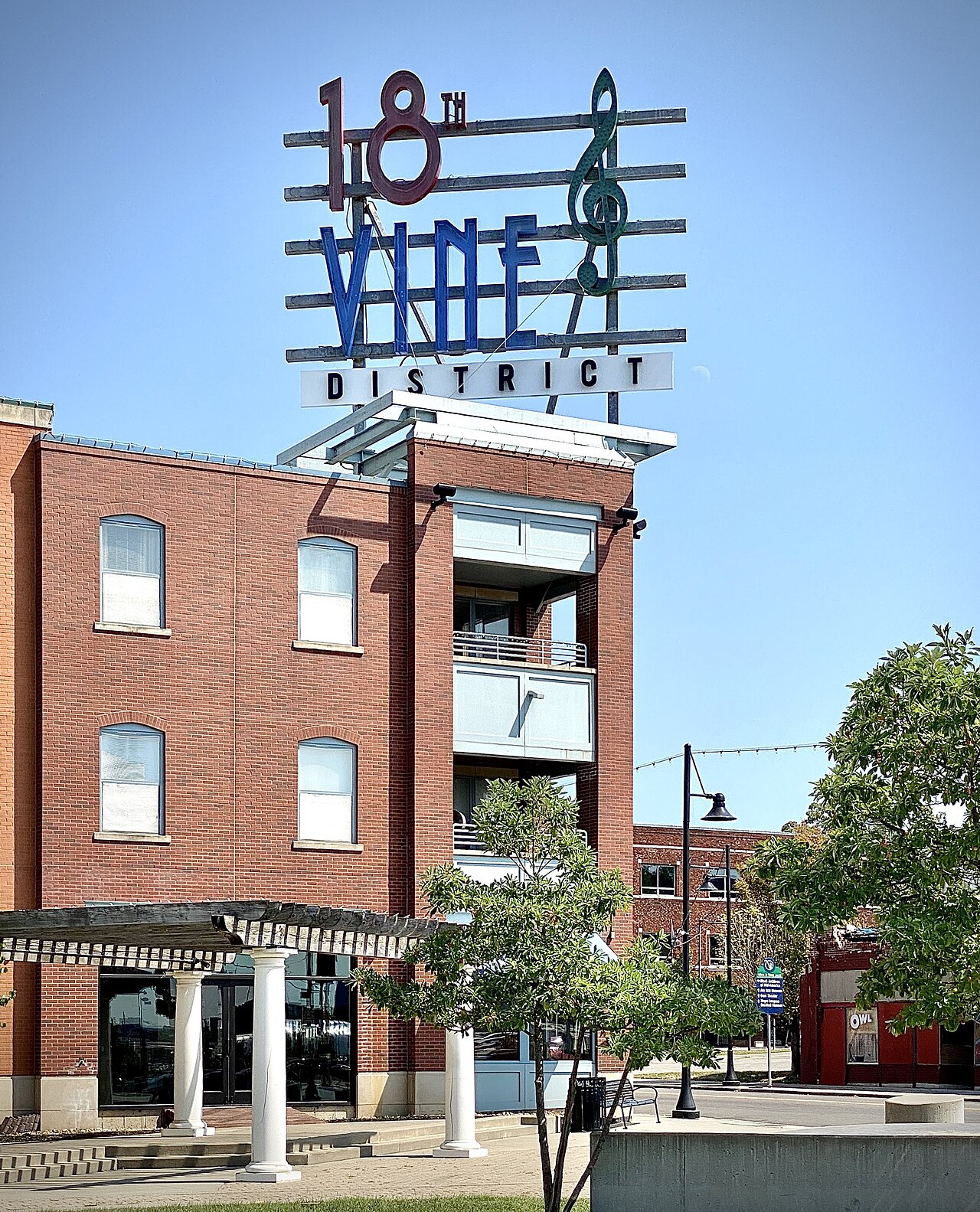 The 18th and Vine District sign in Kansas City today